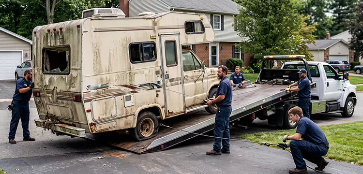 Water Damaged Junk RV Removal in Buffalo