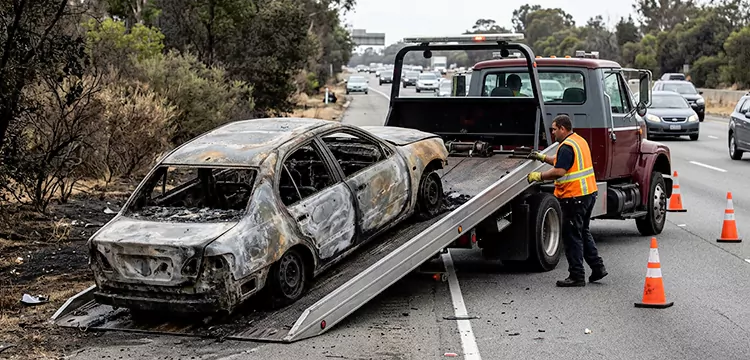 Fire-Damaged Wrecked Car Removal in Buffalo